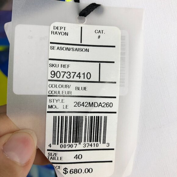 NWT MSGM Abstract Floral Sleeveless Multicolor Ruffle Cotton Mini Dress Size 10 - Picture 9 of 16